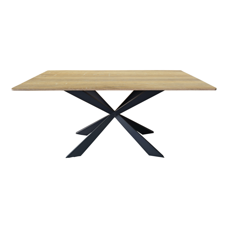 Tavolinë Aragne pakoworld sonoma mdf me këmbë metalike të zeza 160x90x75cm