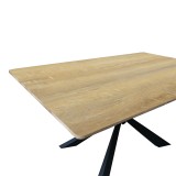 Tavolinë Aragne pakoworld sonoma mdf me këmbë metalike të zeza 160x90x75cm