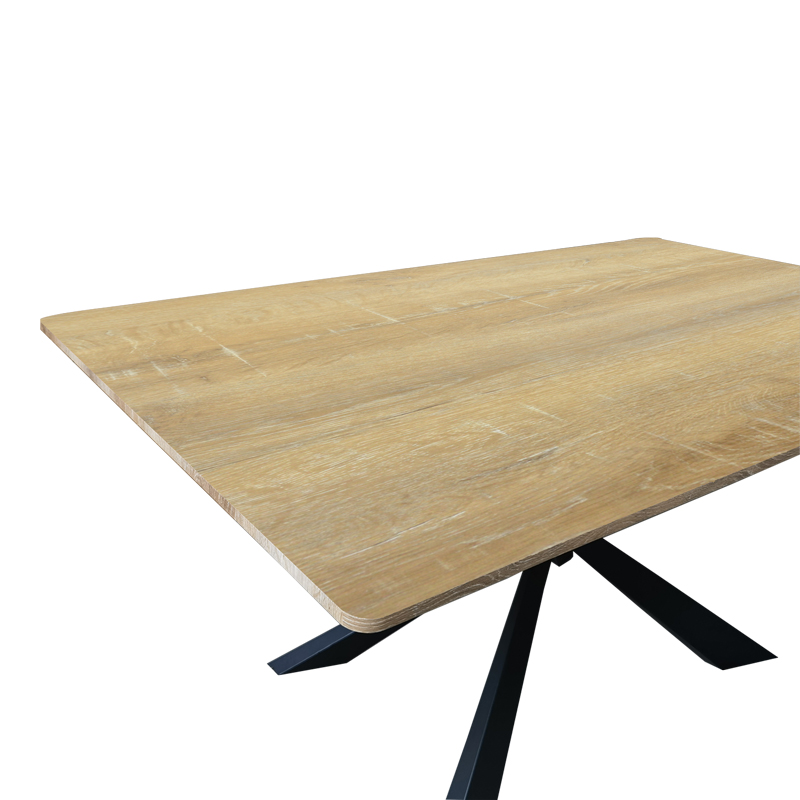 Tavolinë Aragne pakoworld sonoma mdf me këmbë metalike të zeza 160x90x75cm