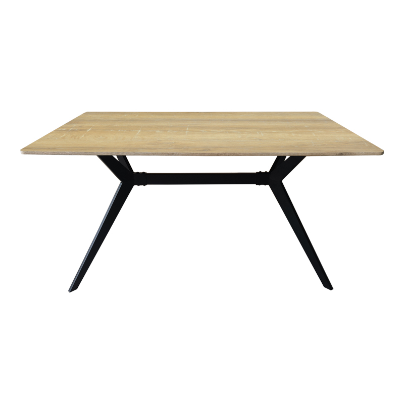 Tavolinë Ezali pakoworld mdf sonoma me këmbë metalike të zeza 140x80x75cm