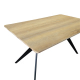 Tavolinë Ezali pakoworld mdf sonoma me këmbë metalike të zeza 140x80x75cm