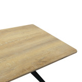 Tavolinë Ezali pakoworld mdf sonoma me këmbë metalike të zeza 140x80x75cm