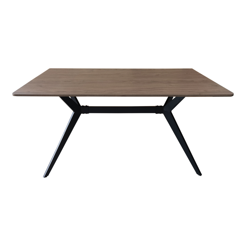 Tavolinë Ezali pakoworld mdf arrë me këmbë metalike të zeza 140x80x75cm