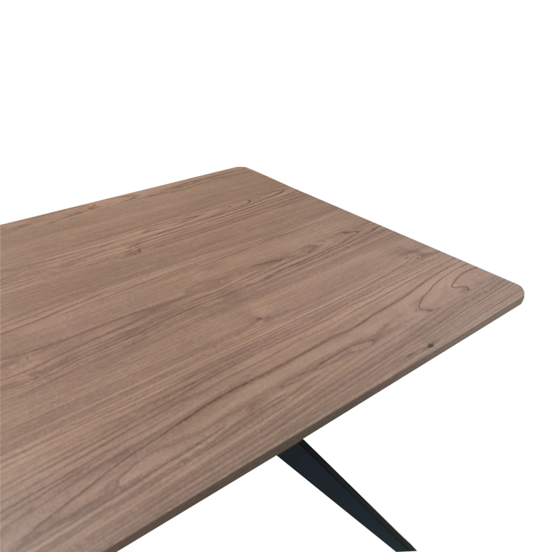 Tavolinë Ezali pakoworld mdf arrë me këmbë metalike të zeza 140x80x75cm