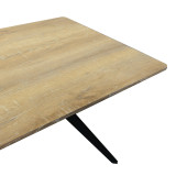 Tavolinë Ezali pakoworld mdf sonoma me këmbë metalike të zeza 160x90x75cm