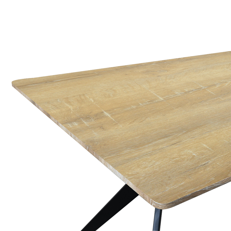 Tavolinë Ezali pakoworld mdf sonoma me këmbë metalike të zeza 160x90x75cm