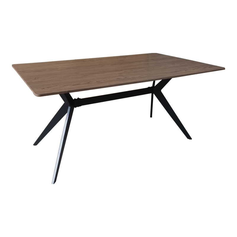 Tavolinë Ezali pakoworld mdf arrë me këmbë metalike të zeza 160x90x75cm