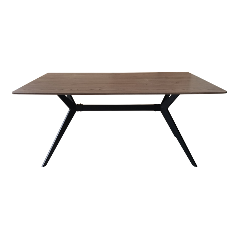 Tavolinë Ezali pakoworld mdf arrë me këmbë metalike të zeza 160x90x75cm