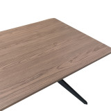 Tavolinë Ezali pakoworld mdf arrë me këmbë metalike të zeza 160x90x75cm