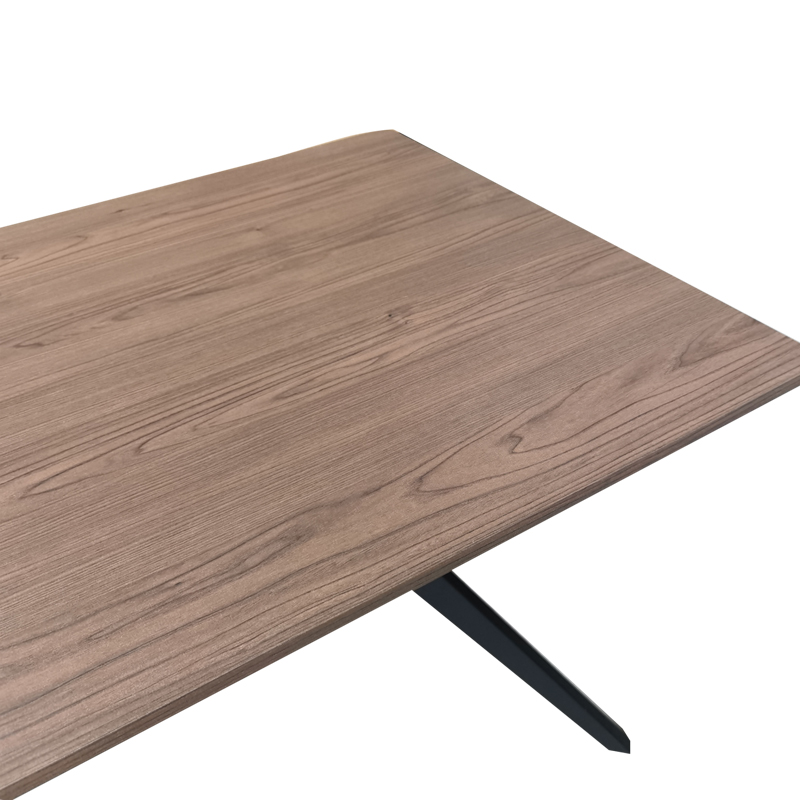 Tavolinë Ezali pakoworld mdf arrë me këmbë metalike të zeza 160x90x75cm