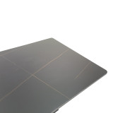 Tavolinë Bethan pakoworld guri i sinterizuar-metal i zi me pamje mermeri-e zezë 160x80x75cm