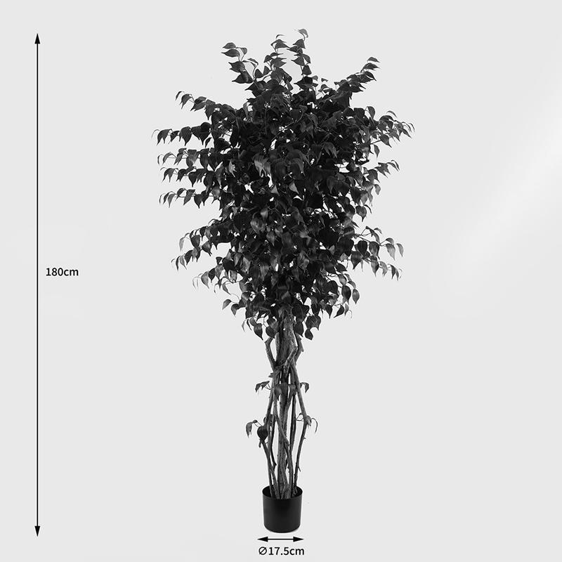 Bimë dekorative në vazo Banyan Inart jeshile D95x180cm