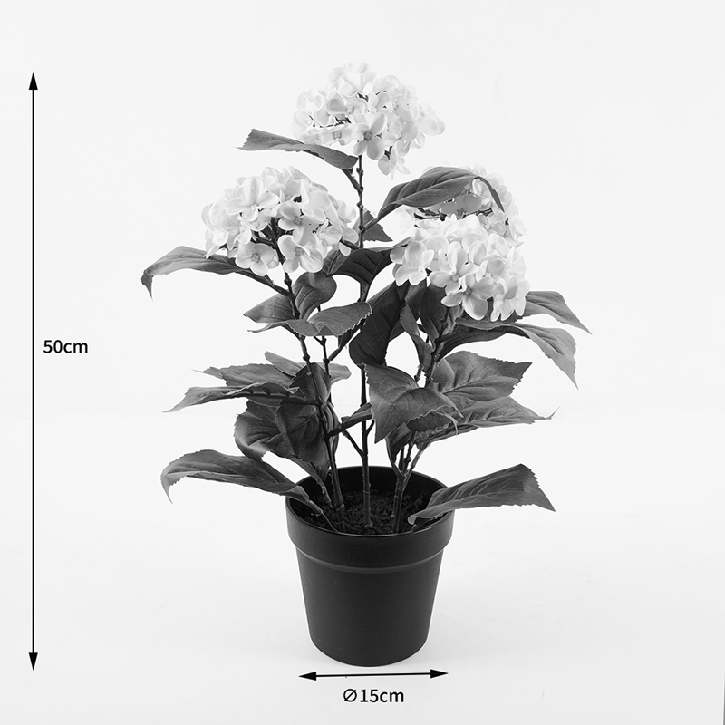 Bimë dekorative në vazo Hydrangea Inart e bardhë D35x50cm