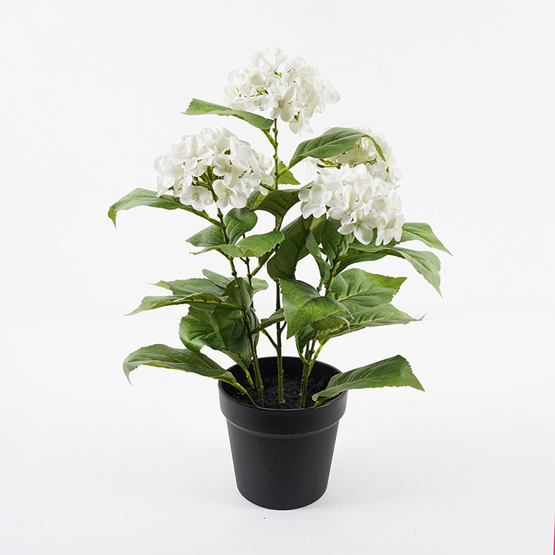 Bimë dekorative në vazo Hydrangea Inart e bardhë D35x50cm