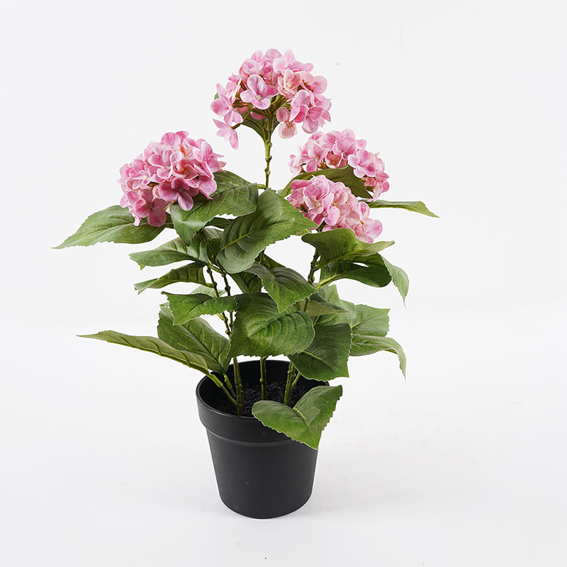 Bimë dekorative në vazo Hydrangea Inart rozë D35x50cm