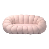 Divan Embrace pakoworld me pëlhurë boucle në nuancë rozë 180x105x65cm