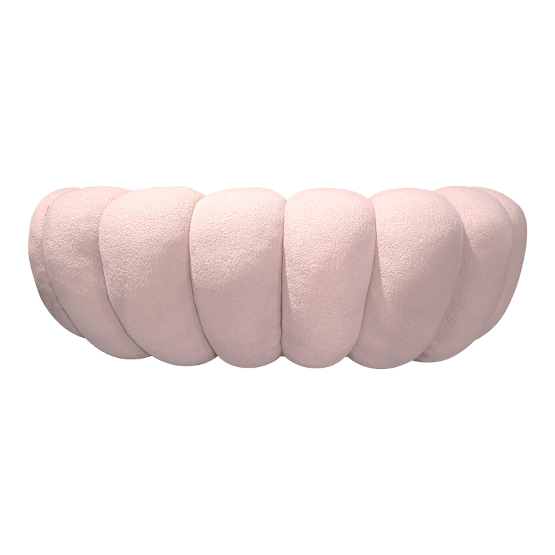 Divan Embrace pakoworld me pëlhurë boucle në nuancë rozë 180x105x65cm