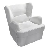 Fotel Regalo pakoworld prej kadifeje në nuancë të bardhë 75x88x85cm