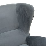 Fotel Regalo pakoworld prej kadifeje në nuancë antraciti 75x88x85cm