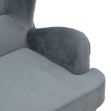 Fotel Regalo pakoworld prej kadifeje në nuancë antraciti 75x88x85cm