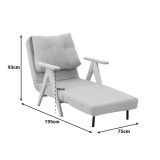 Fotel-Krevat Restyl pakoworld dru gome-pëlhurë në nuancë krem 75x60x93cm