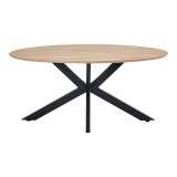 Tavolinë Makrey pakoworld MDF sonoma-këmbë metalike të zeza 160x90x75cm