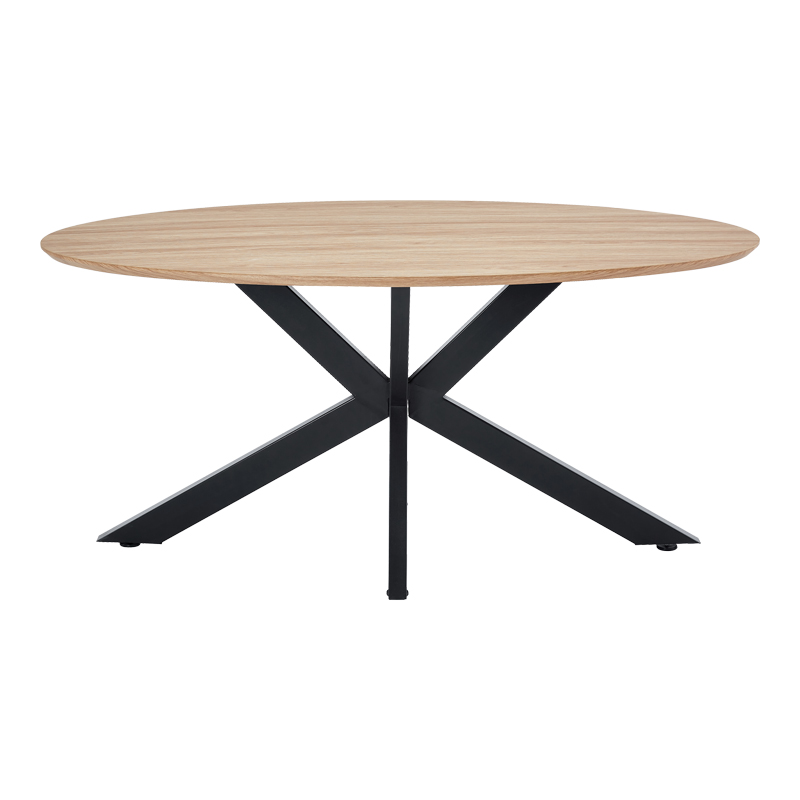 Tavolinë Makrey pakoworld MDF sonoma-këmbë metalike të zeza 160x90x75cm