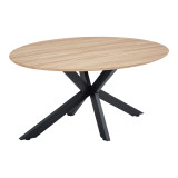 Tavolinë Makrey pakoworld MDF sonoma-këmbë metalike të zeza 160x90x75cm