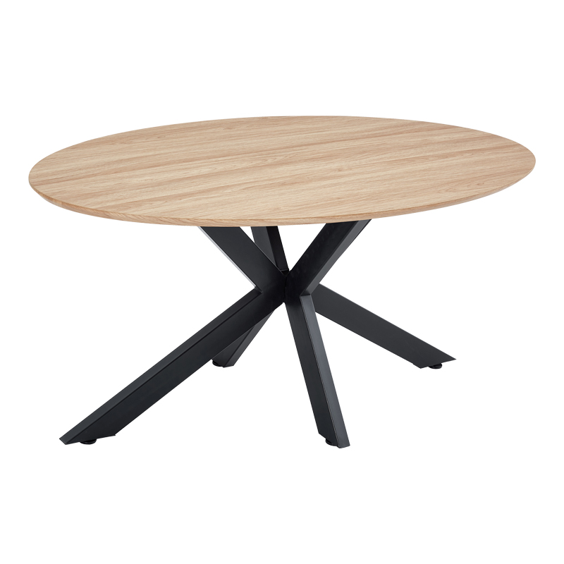 Tavolinë Makrey pakoworld MDF sonoma-këmbë metalike të zeza 160x90x75cm