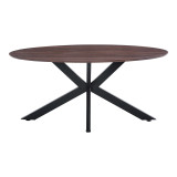 Tavolinë Makrey pakoworld MDF arrë-këmbë metalike të zeza 160x90x75cm