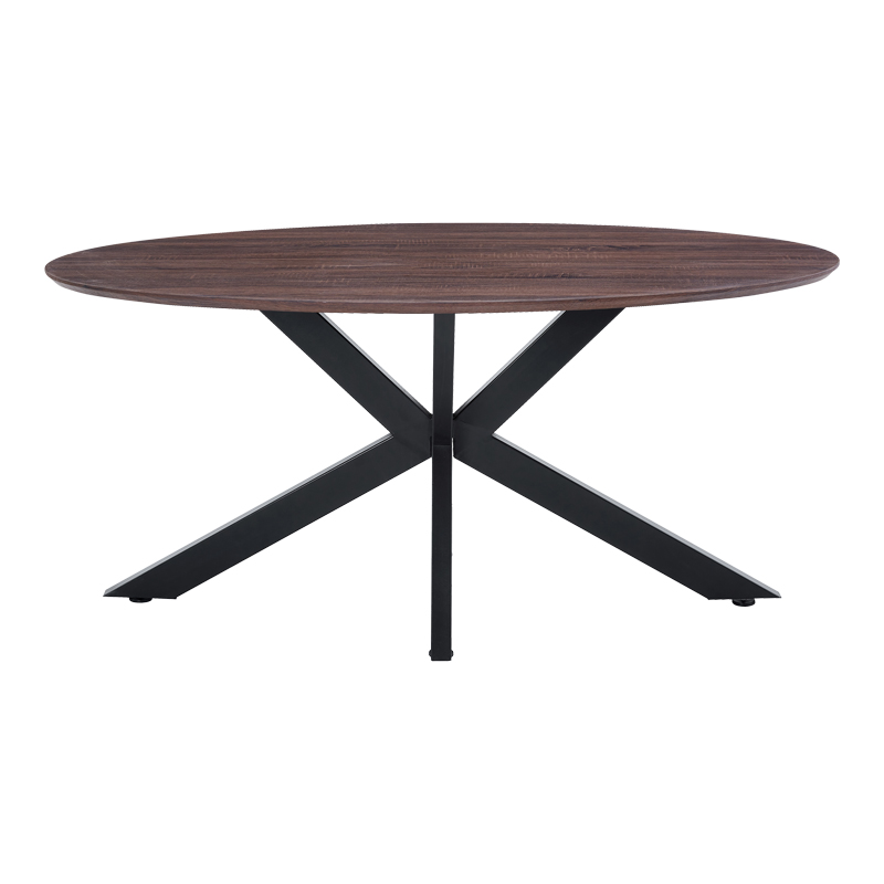 Tavolinë Makrey pakoworld MDF arrë-këmbë metalike të zeza 160x90x75cm