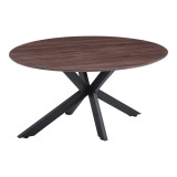 Tavolinë Makrey pakoworld MDF arrë-këmbë metalike të zeza 160x90x75cm