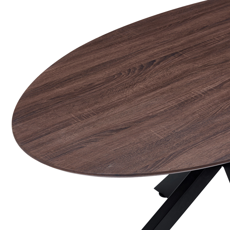 Tavolinë Makrey pakoworld MDF arrë-këmbë metalike të zeza 160x90x75cm