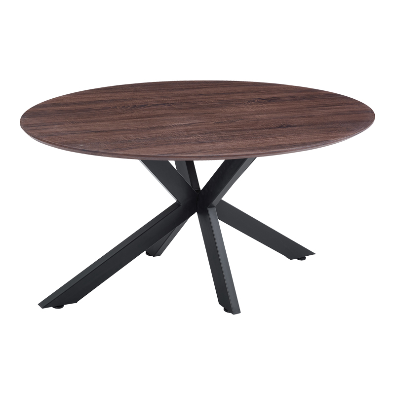 Tavolinë Makrey pakoworld MDF arrë-këmbë metalike të zeza 160x90x75cm