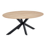 Tavolinë Makrey pakoworld MDF sonoma-këmbë metalike të zeza 180x90x75cm