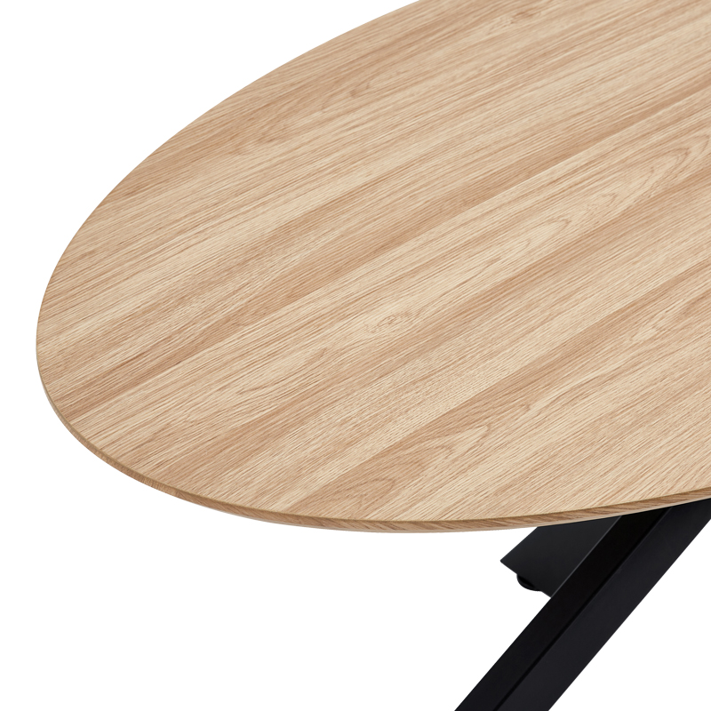 Tavolinë Makrey pakoworld MDF sonoma-këmbë metalike të zeza 180x90x75cm