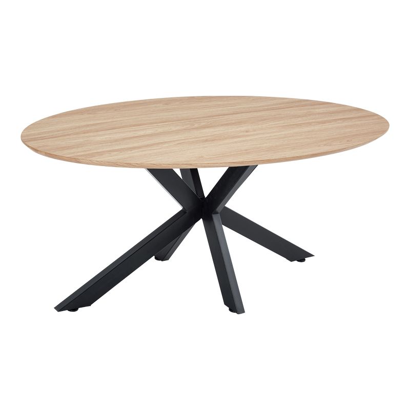 Tavolinë Makrey pakoworld MDF sonoma-këmbë metalike të zeza 180x90x75cm