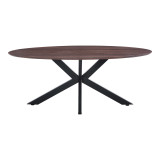 Tavolinë Makrey pakoworld MDF arrë-këmbë metalike të zeza 180x90x75cm