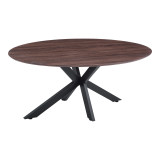 Tavolinë Makrey pakoworld MDF arrë-këmbë metalike të zeza 180x90x75cm