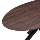 Tavolinë Makrey pakoworld MDF arrë-këmbë metalike të zeza 180x90x75cm