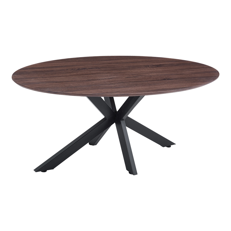 Tavolinë Makrey pakoworld MDF arrë-këmbë metalike të zeza 180x90x75cm