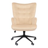 Karrige zyre ekzekutive Lobima pakoworld, kadife krem, rrotulluese, 68x71x105-112cm