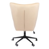 Karrige zyre ekzekutive Lobima pakoworld, kadife krem, rrotulluese, 68x71x105-112cm