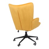 Karrige zyre rrotulluese drejtori Lobima pakoworld me kadife të verdhë 68x71x105-112cm