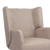 Fotel Mareta pakoworld pëlhurë gri-bezhë dhe këmbë në ngjyrë të zezë 83x80x99cm
