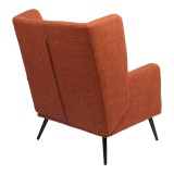Fotel Mareta pakoworld pëlhurë terrakote dhe këmbë në ngjyrë të zezë 83x80x99cm