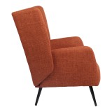 Fotel Mareta pakoworld pëlhurë terrakote dhe këmbë në ngjyrë të zezë 83x80x99cm