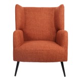 Fotel Mareta pakoworld pëlhurë terrakote dhe këmbë në ngjyrë të zezë 83x80x99cm