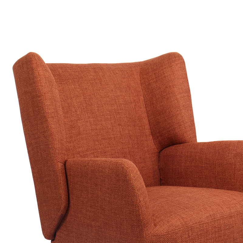 Fotel Mareta pakoworld pëlhurë terrakote dhe këmbë në ngjyrë të zezë 83x80x99cm