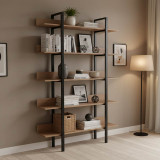 Bibliotekë Boderta pakoworld në ngjyrë sonoma-e zezë 120x30x190cm